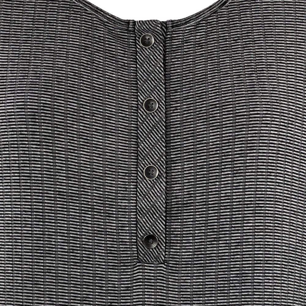 American Eagle Outfitters Gray Cropped Henley Size Medium - Picture 3 of 9